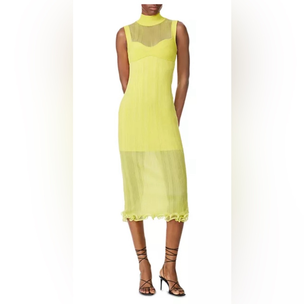 Herve Leger Yellow Knit Bodycon dress